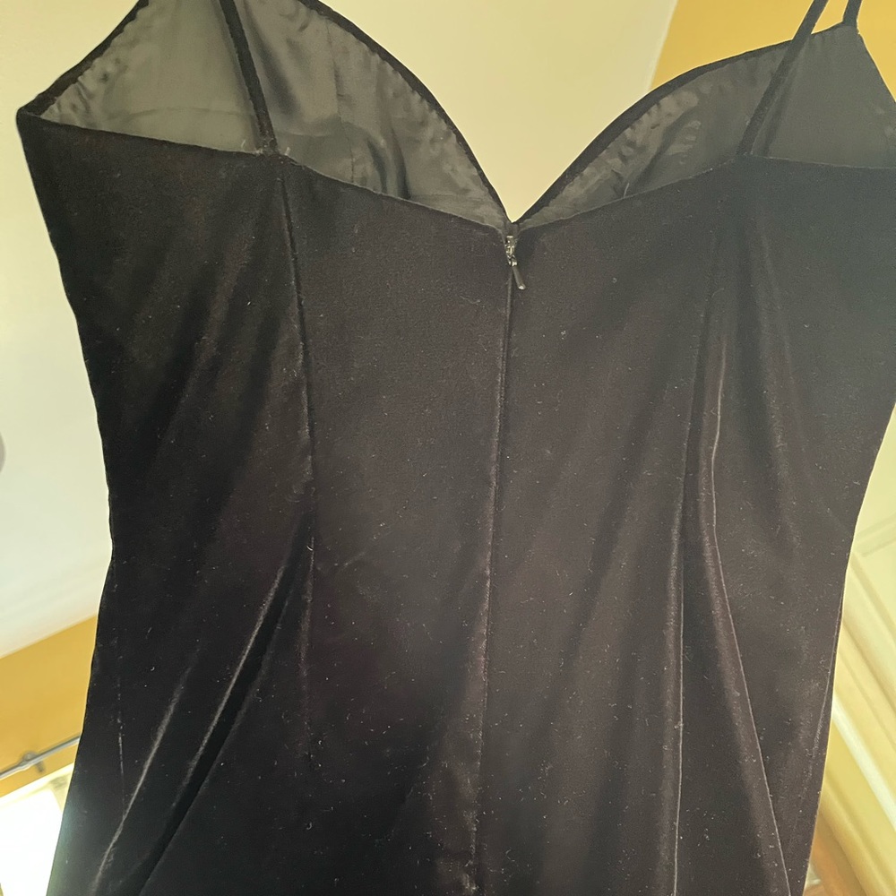 Gorgeous Bob Mackie velvet black maxi dress with a sweetheart neckline!